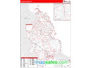 Plymouth County, MA <br /> Wall Map <br /> Zip Code <br /> Red Line Style 2025 Map