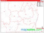Alcona County, MI <br /> Wall Map <br /> Zip Code <br /> Red Line Style 2025 Map