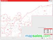 Alger County, MI <br /> Wall Map <br /> Zip Code <br /> Red Line Style 2025 Map
