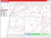 Allegan County, MI <br /> Wall Map <br /> Zip Code <br /> Red Line Style 2025 Map