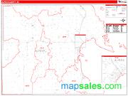 Alpena County, MI <br /> Wall Map <br /> Zip Code <br /> Red Line Style 2025 Map