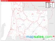 Antrim County, MI <br /> Wall Map <br /> Zip Code <br /> Red Line Style 2025 Map