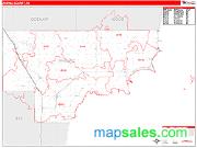 Arenac County, MI <br /> Wall Map <br /> Zip Code <br /> Red Line Style 2025 Map
