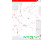 Baraga County, MI <br /> Wall Map <br /> Zip Code <br /> Red Line Style 2025 Map