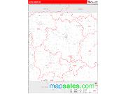 Barry County, MI <br /> Wall Map <br /> Zip Code <br /> Red Line Style 2025 Map