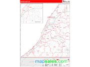 Berrien County, MI <br /> Wall Map <br /> Zip Code <br /> Red Line Style 2025 Map
