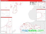 Charlevoix County, MI <br /> Wall Map <br /> Zip Code <br /> Red Line Style 2025 Map