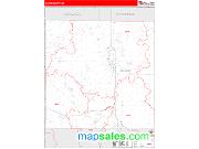 Clare County, MI <br /> Wall Map <br /> Zip Code <br /> Red Line Style 2025 Map