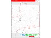 Crawford County, MI <br /> Wall Map <br /> Zip Code <br /> Red Line Style 2025 Map