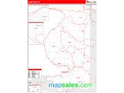 Emmet County, MI <br /> Wall Map <br /> Zip Code <br /> Red Line Style 2025 Map