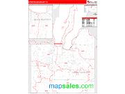 Grand Traverse County, MI <br /> Wall Map <br /> Zip Code <br /> Red Line Style 2025 Map