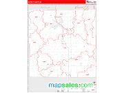 Gratiot County, MI <br /> Wall Map <br /> Zip Code <br /> Red Line Style 2025 Map