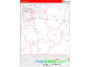 Ingham County, MI <br /> Wall Map <br /> Zip Code <br /> Red Line Style 2025 Map