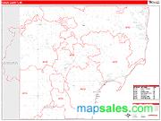 Iosco County, MI <br /> Wall Map <br /> Zip Code <br /> Red Line Style 2025 Map