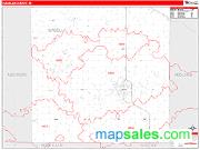 Isabella County, MI <br /> Wall Map <br /> Zip Code <br /> Red Line Style 2025 Map