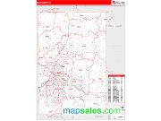 Kent County, MI <br /> Wall Map <br /> Zip Code <br /> Red Line Style 2025 Map