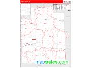 Lapeer County, MI <br /> Wall Map <br /> Zip Code <br /> Red Line Style 2025 Map
