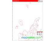 Leelanau County, MI <br /> Wall Map <br /> Zip Code <br /> Red Line Style 2025 Map
