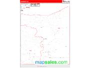 Luce County, MI <br /> Wall Map <br /> Zip Code <br /> Red Line Style 2025 Map