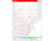 Macomb County, MI <br /> Wall Map <br /> Zip Code <br /> Red Line Style 2025 Map