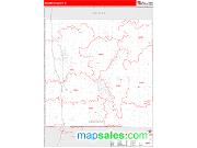 Mecosta County, MI <br /> Wall Map <br /> Zip Code <br /> Red Line Style 2025 Map