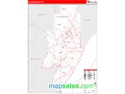 Menominee County, MI <br /> Wall Map <br /> Zip Code <br /> Red Line Style 2025 Map