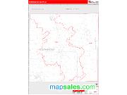 Montmorency County, MI <br /> Wall Map <br /> Zip Code <br /> Red Line Style 2025 Map