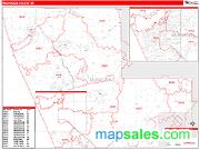 Muskegon County, MI <br /> Wall Map <br /> Zip Code <br /> Red Line Style 2025 Map