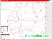 Oceana County, MI <br /> Wall Map <br /> Zip Code <br /> Red Line Style 2025 Map