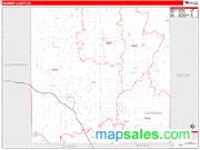 Ogemaw County, MI <br /> Wall Map <br /> Zip Code <br /> Red Line Style 2025 Map