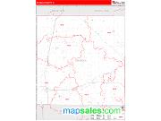 Osceola County, MI <br /> Wall Map <br /> Zip Code <br /> Red Line Style 2025 Map