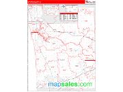 Ottawa County, MI <br /> Wall Map <br /> Zip Code <br /> Red Line Style 2025 Map