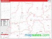 St. Joseph County, MI <br /> Wall Map <br /> Zip Code <br /> Red Line Style 2025 Map