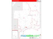 Schoolcraft County, MI <br /> Wall Map <br /> Zip Code <br /> Red Line Style 2025 Map