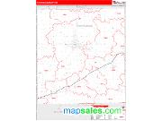 Shiawassee County, MI <br /> Wall Map <br /> Zip Code <br /> Red Line Style 2025 Map