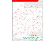 Tuscola County, MI <br /> Wall Map <br /> Zip Code <br /> Red Line Style 2025 Map