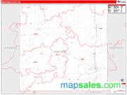 Wexford County, MI <br /> Wall Map <br /> Zip Code <br /> Red Line Style 2025 Map