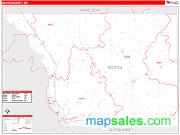 Benton County, MN <br /> Wall Map <br /> Zip Code <br /> Red Line Style 2025 Map