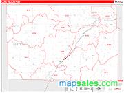 Carlton County, MN <br /> Wall Map <br /> Zip Code <br /> Red Line Style 2025 Map