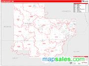 Carver County, MN <br /> Wall Map <br /> Zip Code <br /> Red Line Style 2025 Map