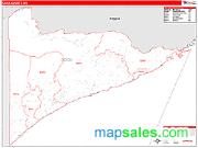 Cook County, MN <br /> Wall Map <br /> Zip Code <br /> Red Line Style 2025 Map