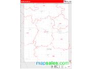 Dodge County, MN <br /> Wall Map <br /> Zip Code <br /> Red Line Style 2025 Map