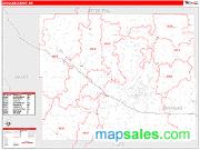 Douglas County, MN <br /> Wall Map <br /> Zip Code <br /> Red Line Style 2025 Map