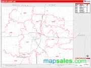 Freeborn County, MN <br /> Wall Map <br /> Zip Code <br /> Red Line Style 2025 Map