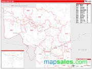 Itasca County, MN <br /> Wall Map <br /> Zip Code <br /> Red Line Style 2025 Map