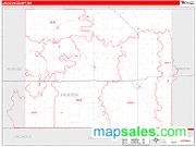 Jackson County, MN <br /> Wall Map <br /> Zip Code <br /> Red Line Style 2025 Map