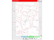 Kandiyohi County, MN <br /> Wall Map <br /> Zip Code <br /> Red Line Style 2025 Map