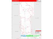 Mille Lacs County, MN <br /> Wall Map <br /> Zip Code <br /> Red Line Style 2025 Map