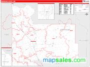 Morrison County, MN <br /> Wall Map <br /> Zip Code <br /> Red Line Style 2025 Map
