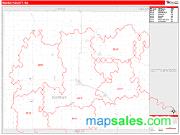 Murray County, MN <br /> Wall Map <br /> Zip Code <br /> Red Line Style 2025 Map